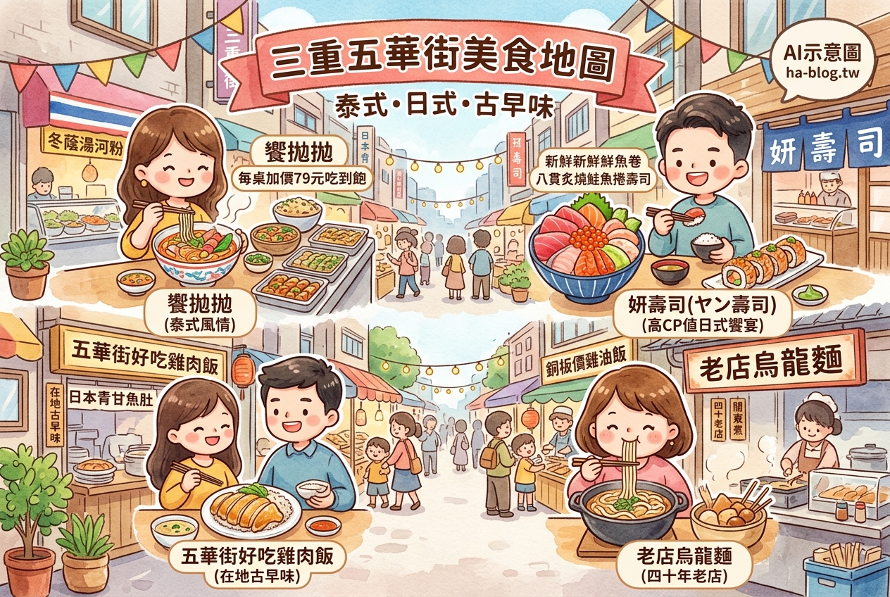 即時熱門文章：【三重五華街美食】嚴選在地人氣餐廳，泰式饗宴、日式丼飯、古早味雞肉飯一次滿足！