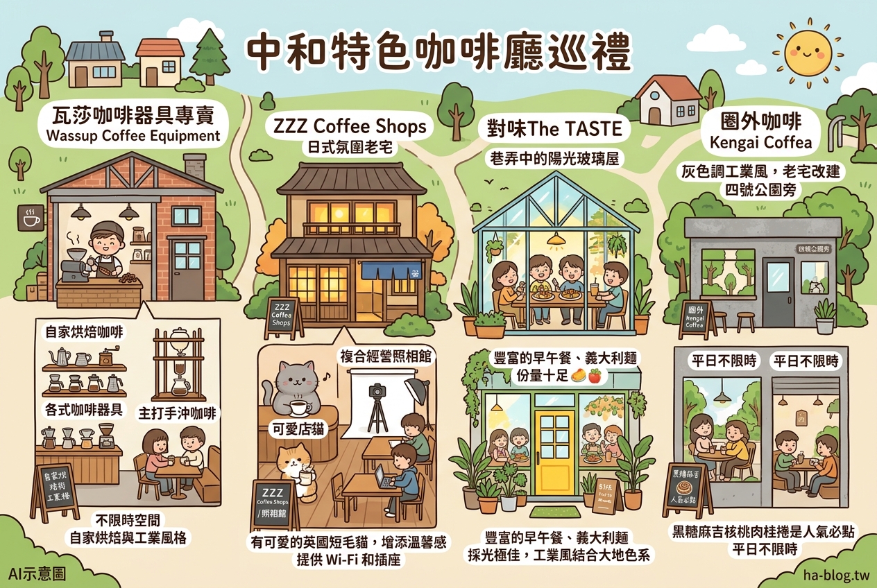 中和咖啡廳推薦：瓦莎咖啡器具專賣、ZZZ Coffee Shops、對味The TASTE、圈外咖啡 探索在地獨立咖啡文化 @嘿!部落!