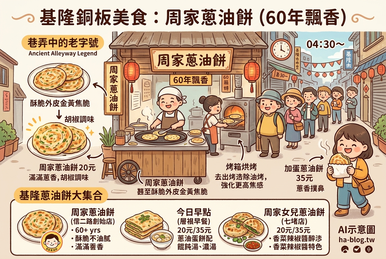 基隆銅板美食：周家蔥油餅老字號，60年飄香的好滋味！ @嘿!部落!