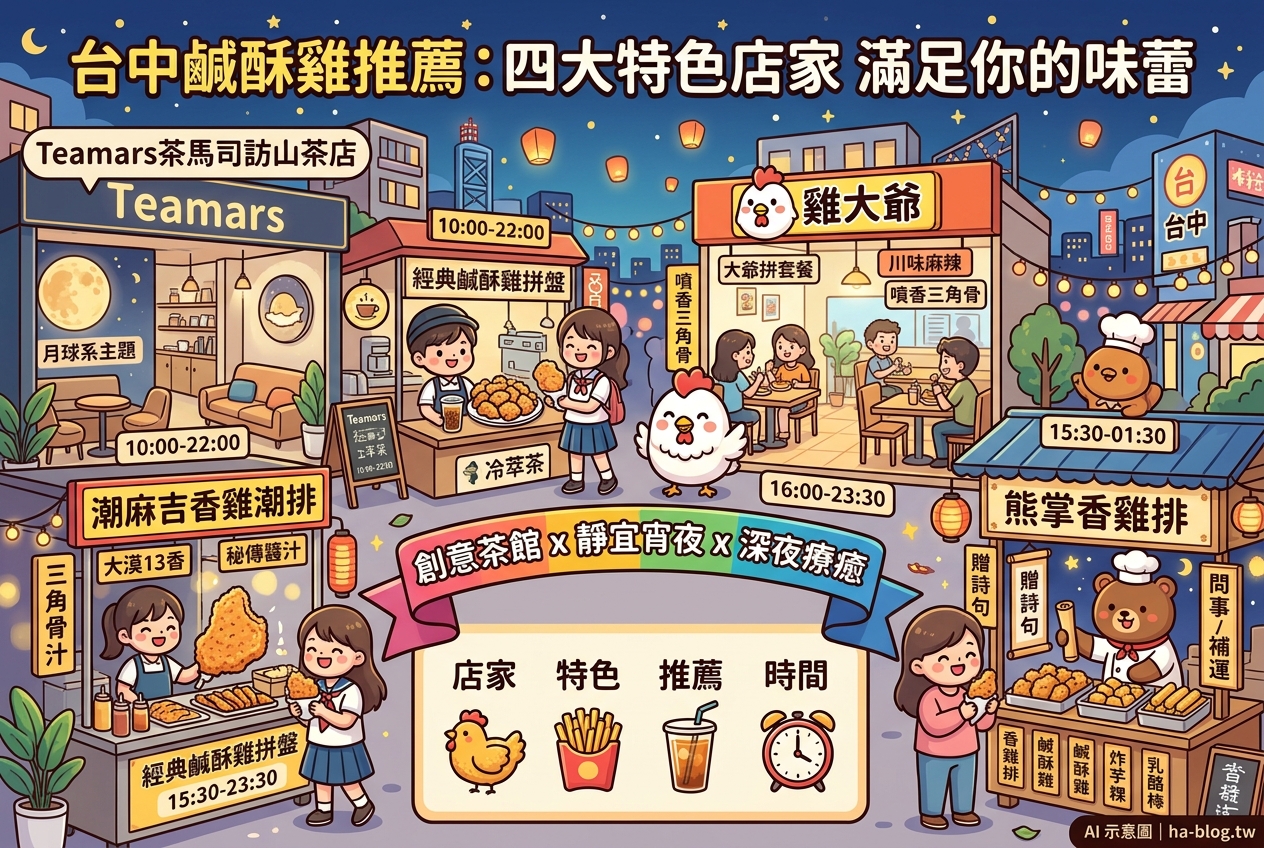 即時熱門文章：台中鹹酥雞推薦：精選三家特色店家，從茶館炸物到深夜小吃，滿足你的味蕾！