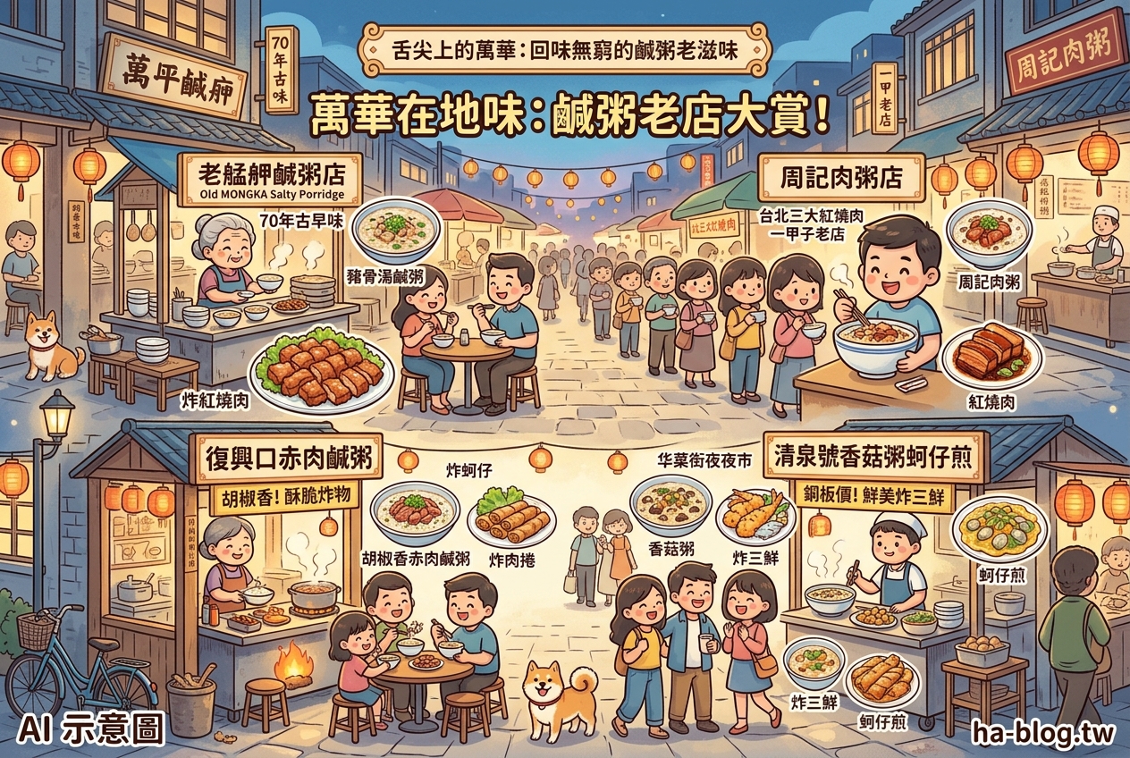即時熱門文章：萬華在地味：老艋舺鹹粥 vs. 周記肉粥 vs. 復興口赤肉鹹粥 vs. 清泉號香菇粥，四間必訪鹹粥老店一次滿足！