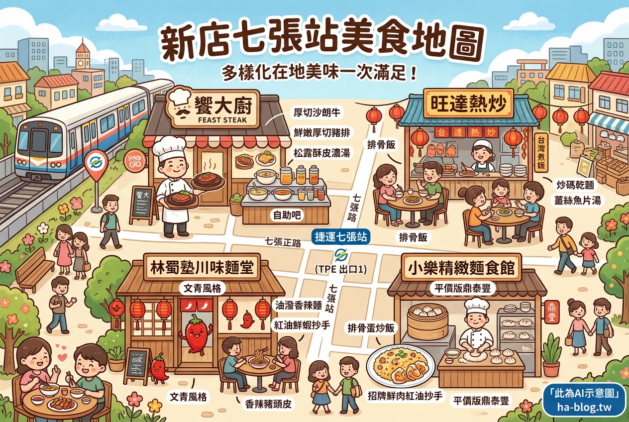 新店七張站美食地圖:饗大廚牛排、旺達熱炒、林蜀塾川味麵堂、小樂麵食館,多樣化在地美味一次滿足! 新店七張站美食地圖:饗大廚牛排、旺達熱炒、林蜀塾川味麵堂、小樂麵食館,多樣化在地美味一次滿足!