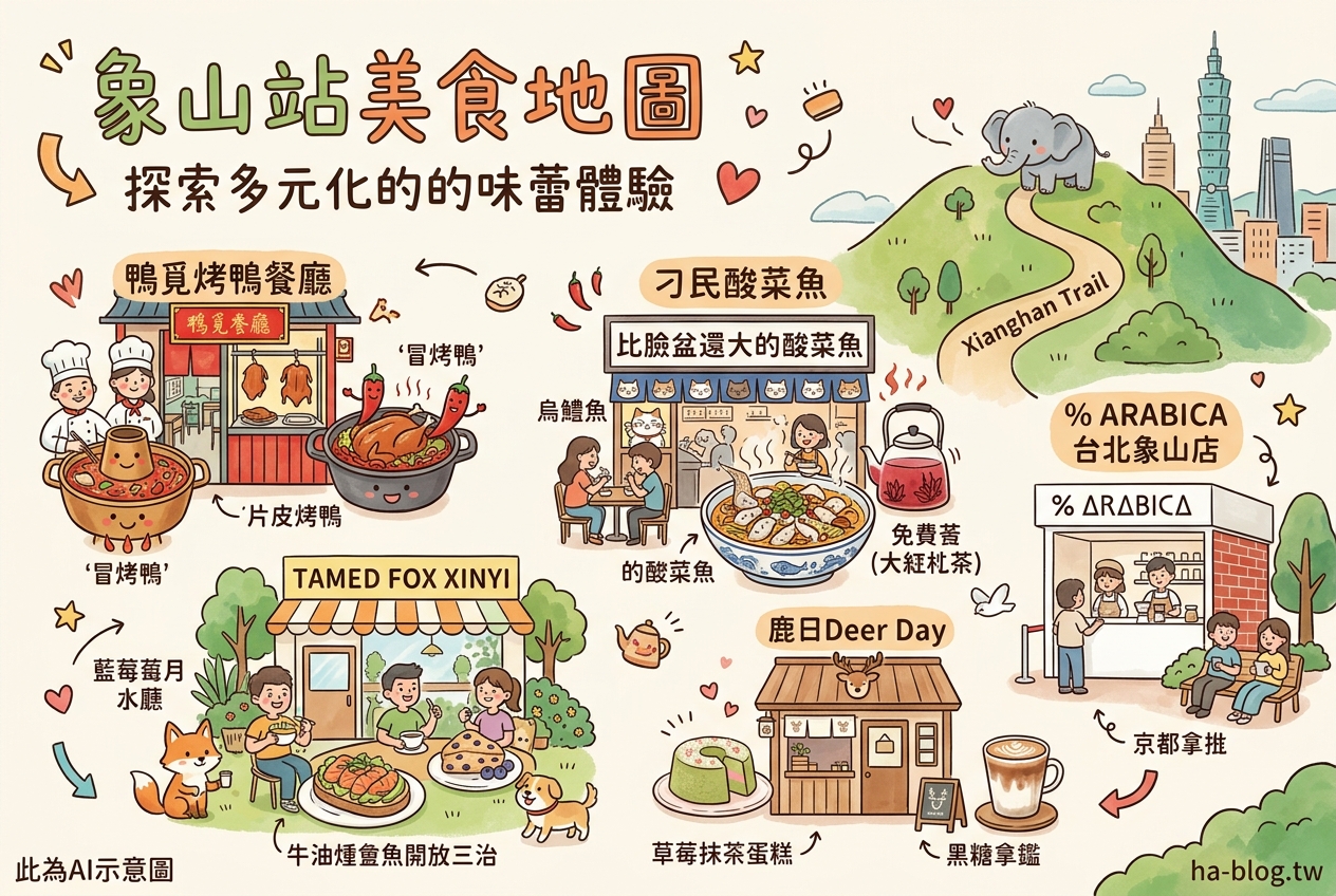 象山站美食攻略:從道地烤鴨到日式咖啡,品味信義區的多元味蕾饗宴 象山站美食攻略:從道地烤鴨到日式咖啡,品味信義區的多元味蕾饗宴