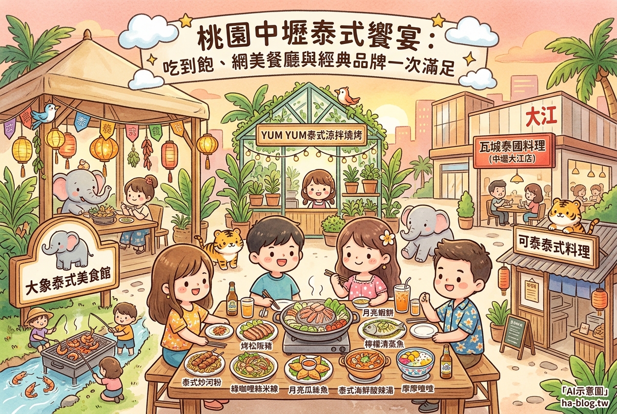 桃園中壢泰式饗宴：吃到飽、網美餐廳與經典品牌一次滿足
