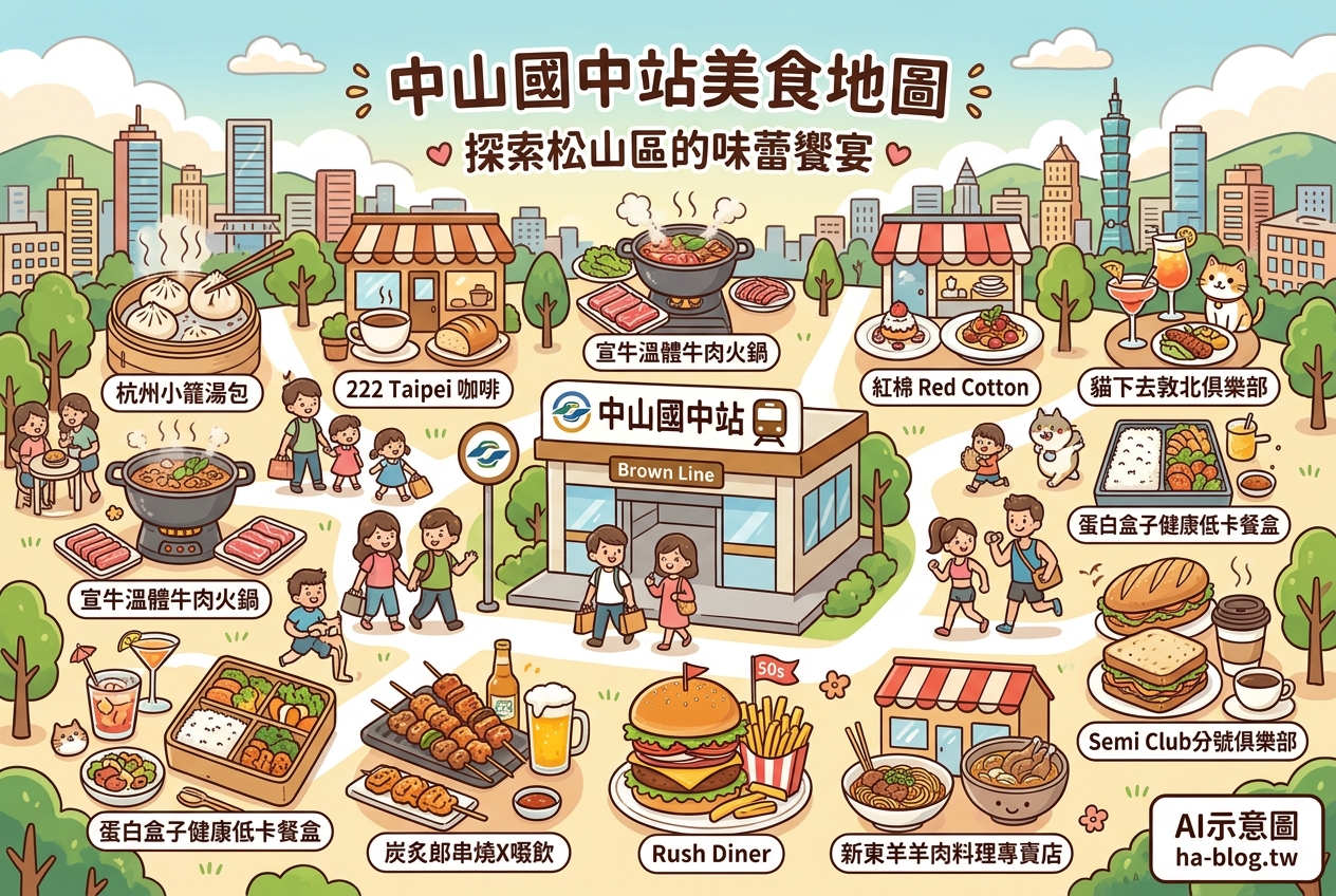 中山國中站美食地圖：從米其林推薦到人氣餐酒館，探索松山區的味蕾饗宴