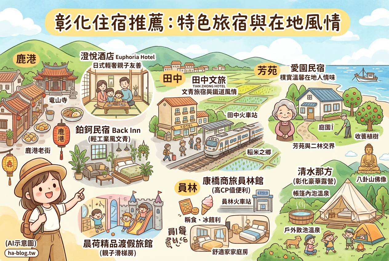 彰化住宿推薦：鹿港、田中、芳苑，精選特色旅宿體驗在地風情