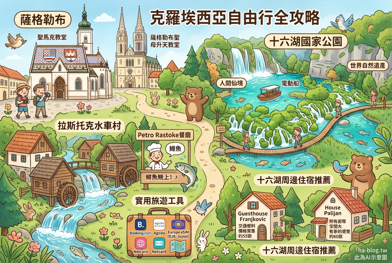 克羅埃西亞自由行全攻略:薩格勒布、十六湖國家公園、水車村行程與住宿推薦 克羅埃西亞自由行全攻略:薩格勒布、十六湖國家公園、水車村行程與住宿推薦