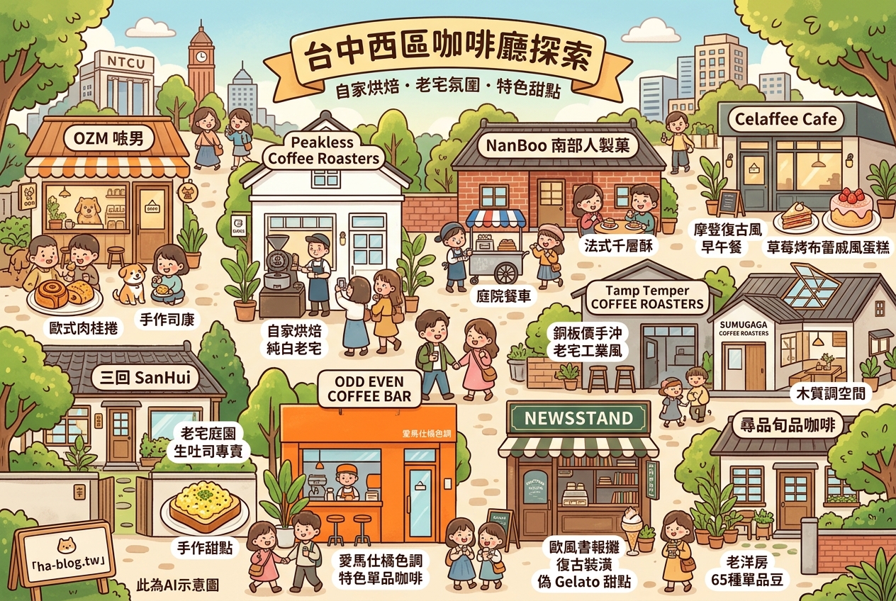 台中西區咖啡廳探索：自家烘焙、老宅氛圍與特色甜點的完美結合 @嘿!部落!
